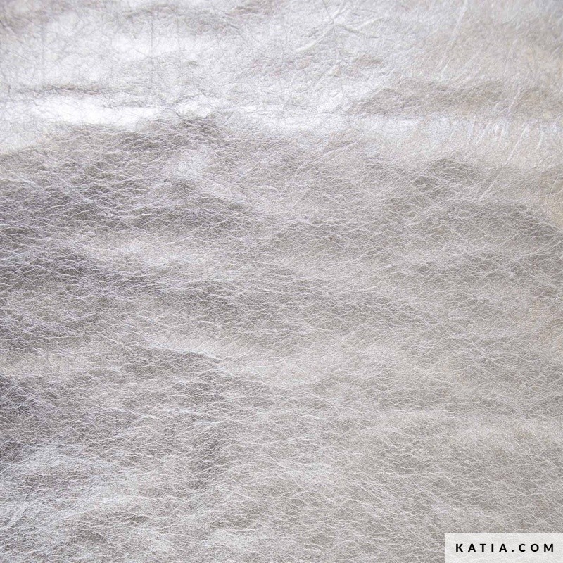 Coupon 3m Tissu Katia Papier Kraft Metallic Lavable Argent 