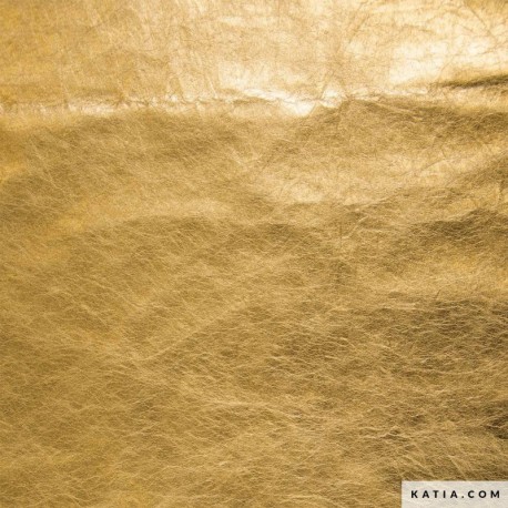 Coupon 3m Tissu Katia Papier Kraft Metallic Lavable Or 
