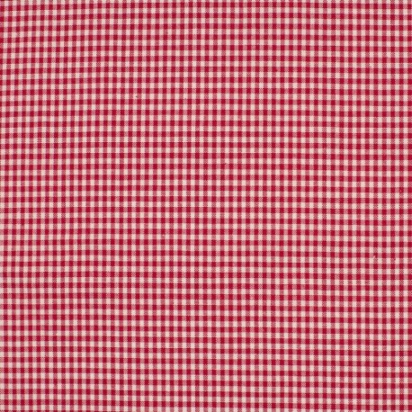 Coupon 3m Tissu Petit Vichy 2mm Rouge 