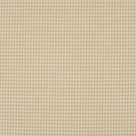 Coupon 3m Tissu Petit Vichy 2mm Sable  