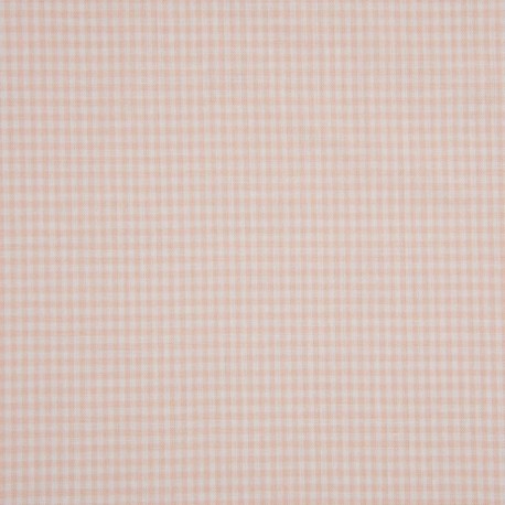 Coupon 3m Tissu Petit Vichy 2mm Rose Saumon 