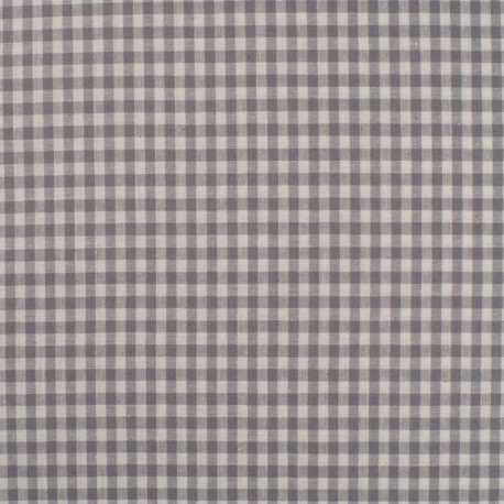 Coupon 3m Tissu Moyen Vichy 5mm Gris 