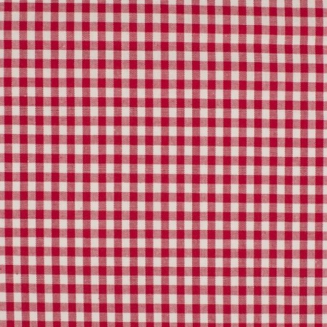 Coupon 3m Tissu Moyen Vichy 5mm Rouge  