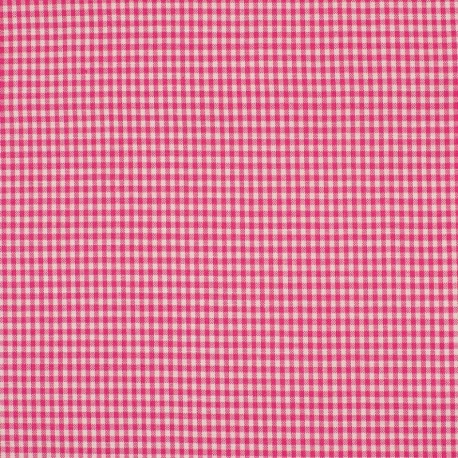 Coupon 3m Tissu Petit Vichy 2mm Fuchsia