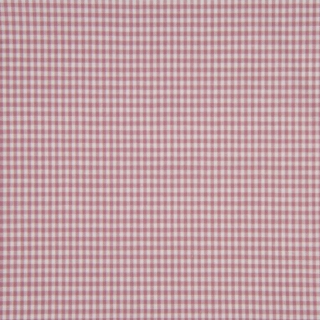 Coupon 3m Tissu Petit Vichy 2mm Vieux Rose