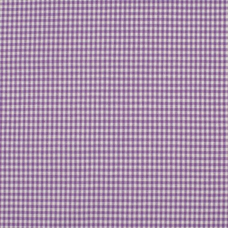 Coupon 3m Tissu Petit Vichy 2mm Lilas 