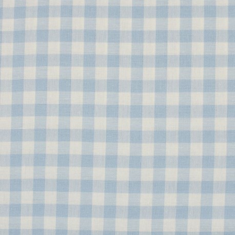 Coupon 3m Tissu Grand Vichy 10mm Bleu Clair