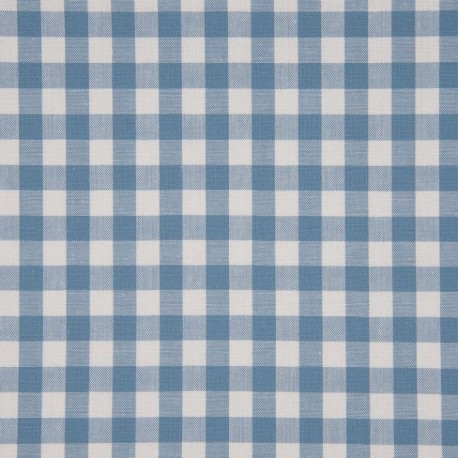Coupon 3m Tissu Grand Vichy 10mm Bleu