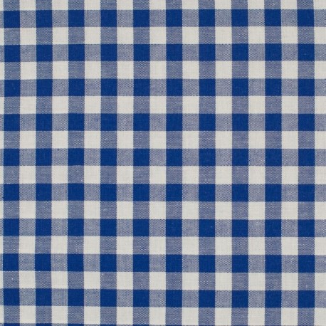Coupon 3m Tissu Grand Vichy 10mm Royal