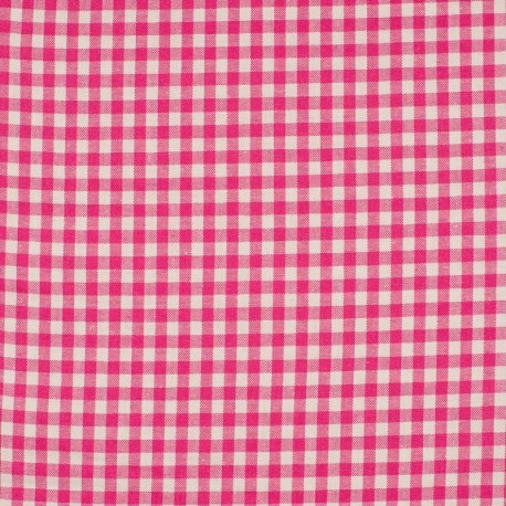 Coupon 3m Tissu Moyen Vichy 5mm Fuchsia