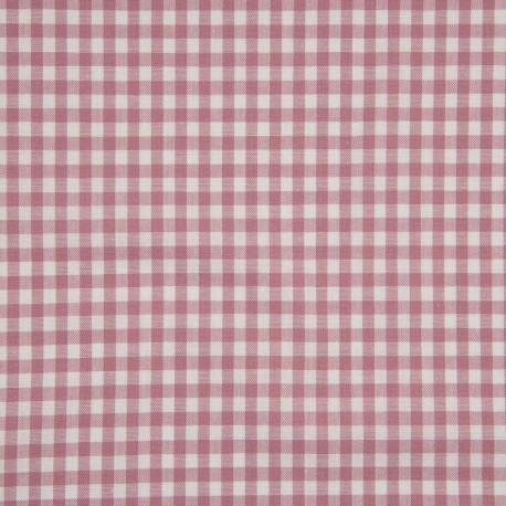 Coupon 3m Tissu Moyen Vichy 5mm Vieux Rose