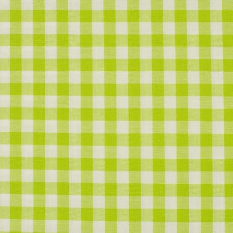 Coupon 3m Tissu Grand Vichy 10mm Anis