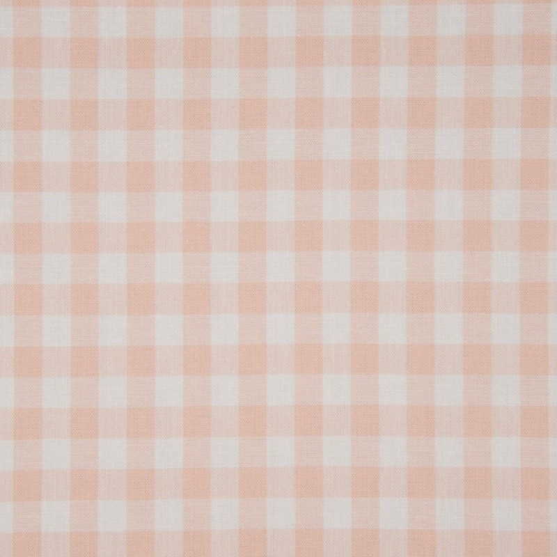 Coupon 3m Tissu Grand Vichy 10mm Saumon Rose