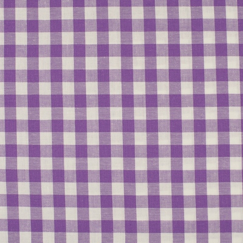 Coupon 3m Tissu Grand Vichy 10mm Violet