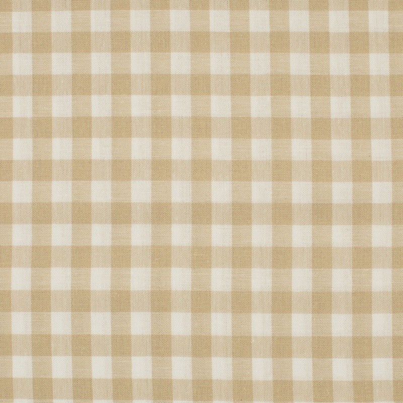 Coupon 3m Tissu Grand Vichy 10mm Sable