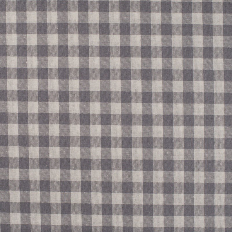 Coupon 3m Tissu Grand Vichy 10mm Gris