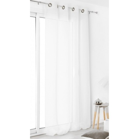 Coupon 3m Tissu Voile De Lin Blanc 
