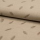 Coupon 3m Tissu Toile Coton Lin Imprimé Plume Foil 
