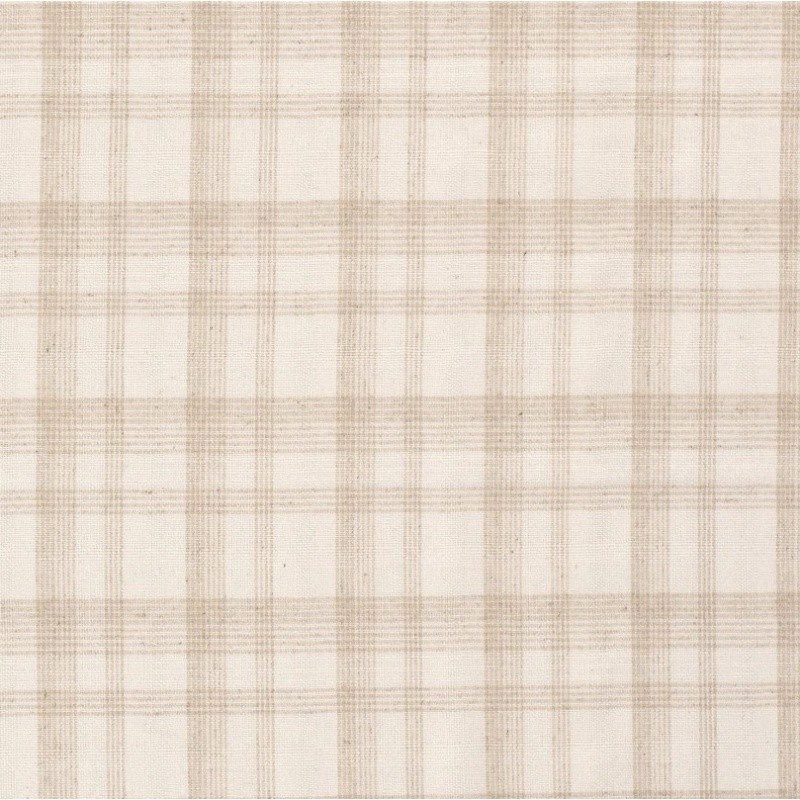 Coupon 3m Tissu Aspect Lin Imprimé Blanc Cassé