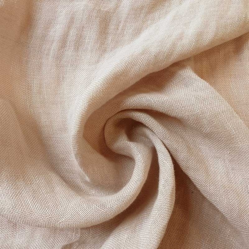 Coupon 3m Tissu Lin Lavé Palm Coloris Poudre 