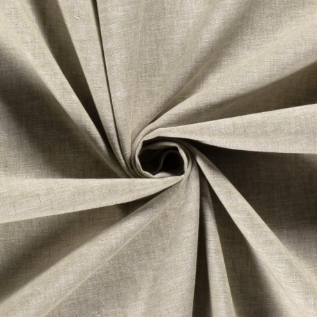 Coupon 3m Tissu Chambray Chiné Vert Olive