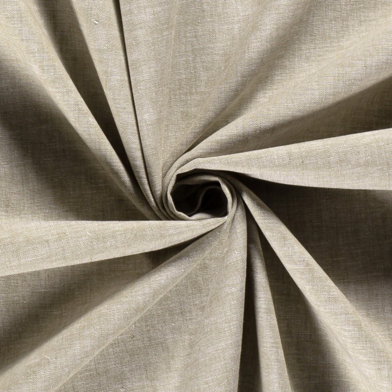 Coupon 3m Tissu Chambray Chiné Vert Olive