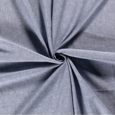 Coupon 3m Tissu Chambray Chiné Indigo