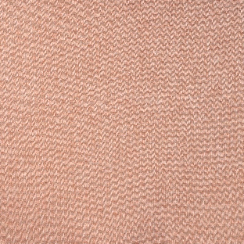 Coupon 3m Tissu Lin Coton Chevrons Cognac