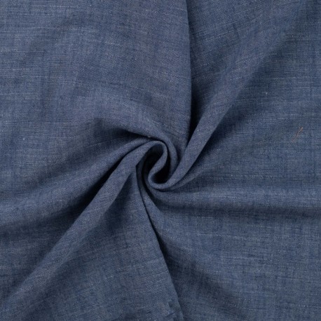 Coupon 3m Tissu Lin Viscose Uni Denim 
