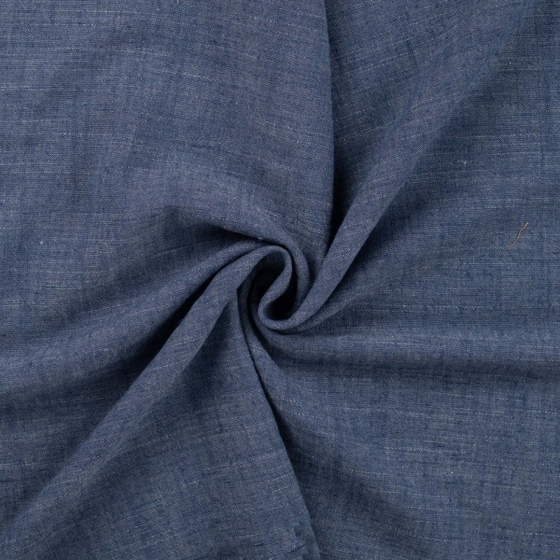 Coupon 3m Tissu Lin Viscose Uni Denim 