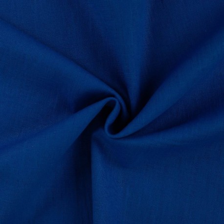 Coupon 3m Tissu Lin Uni Fabrizio Bleu Roi