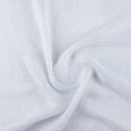 Coupon 3m Tissu Gaze de Lin Uni Blanc 