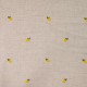 Coupon 3m Tissu Viscose Lin Brodé Citron Sable 