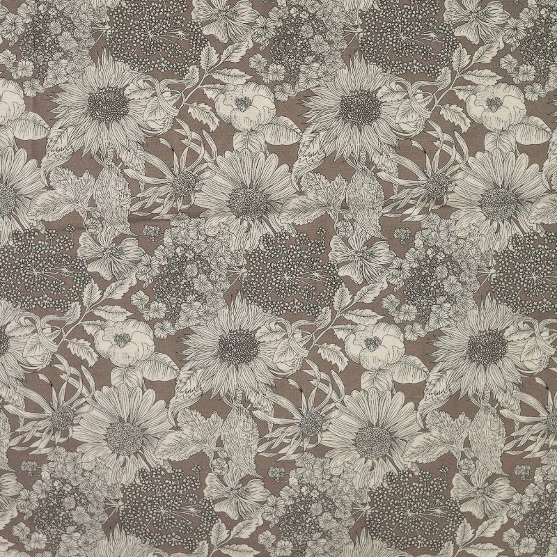 Coupon 3m Tissu Tencel Lin Imprimé Kaki