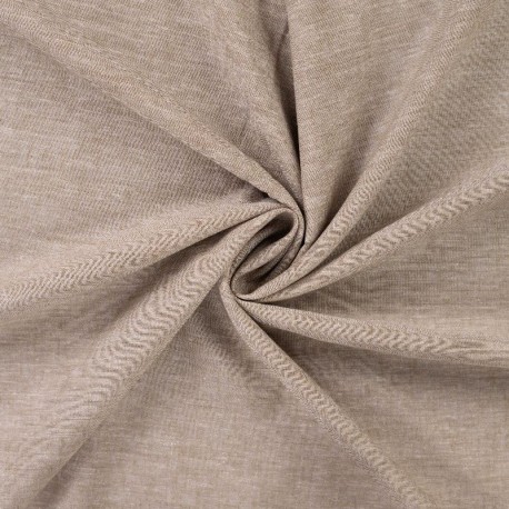 Coupon 3m Tissu Lin Melangé Pepino Uni Beige Foncé