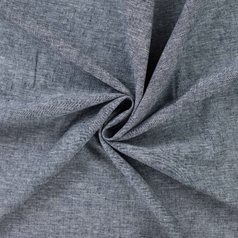 Coupon 3m Tissu Lin Melangé Pepino Uni Bleu Marine