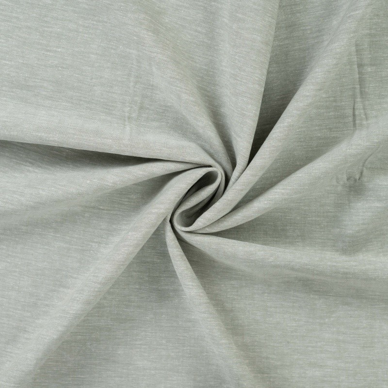 Coupon 3m Tissu Lin Melangé Pepino Uni Vert de Gris