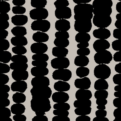 Coupon 3m Tissu Lyocell Imprimé Flou Noir 