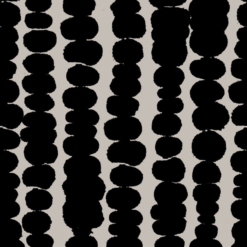 Coupon 3m Tissu Lyocell Imprimé Flou Noir 