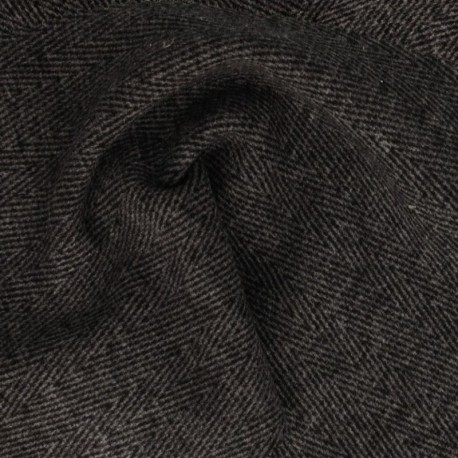 Coupon 3m Tissu Manteau Chevron Anthracite 