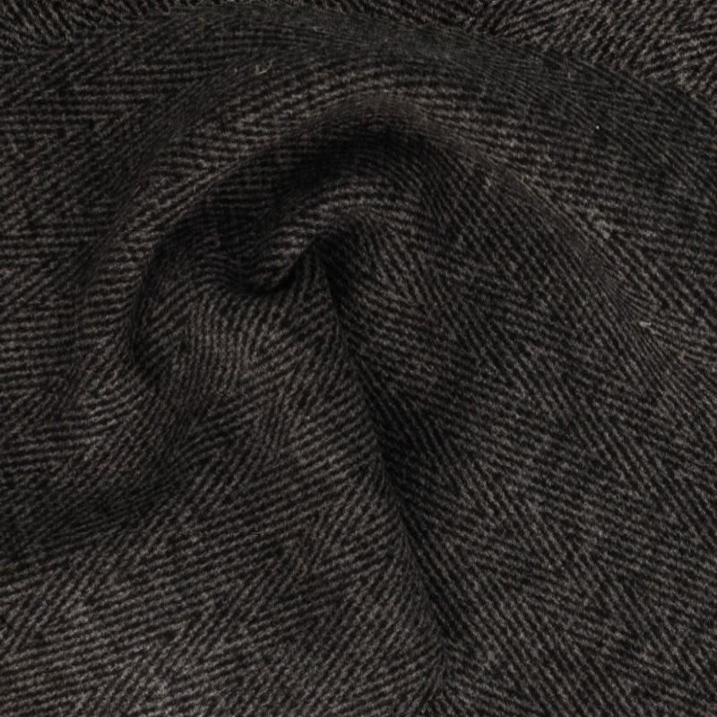 Coupon 3m Tissu Manteau Chevron Anthracite 