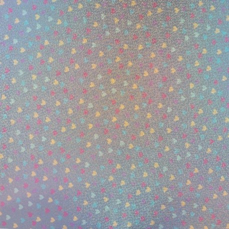 Coupon 3m Tissu Imperméable Imprimé Coeur Multico