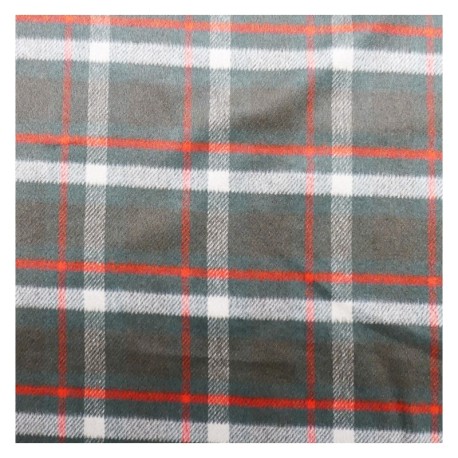 Coupon 3m Tissu Laine Carreaux Vert