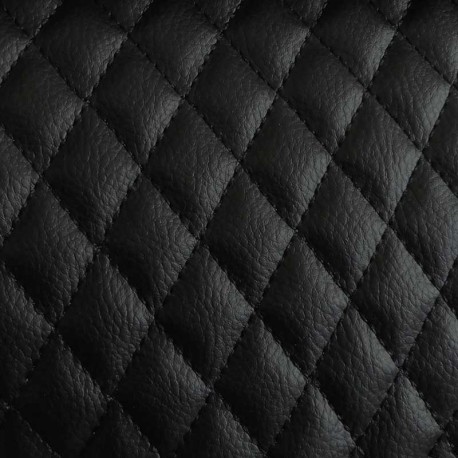 Coupon 3m Tissu Simili Matelassé Noir 