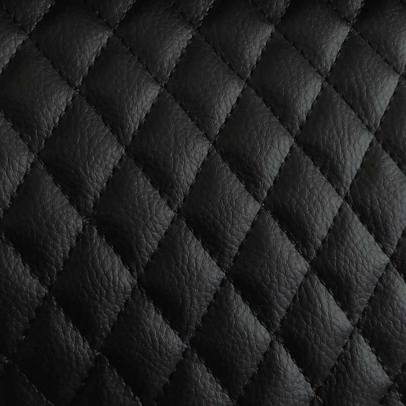 Coupon 3m Tissu Simili Matelassé Noir 