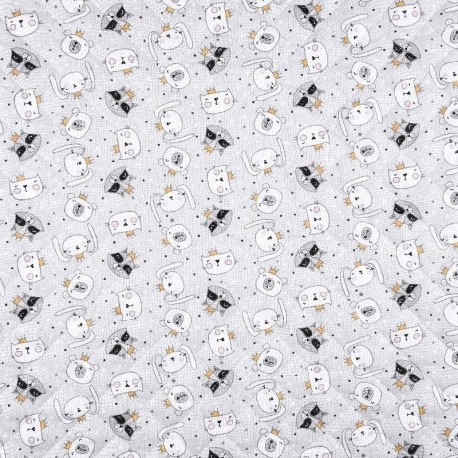 Coupon 3m Tissu Matelassé Royaume Roi Gris