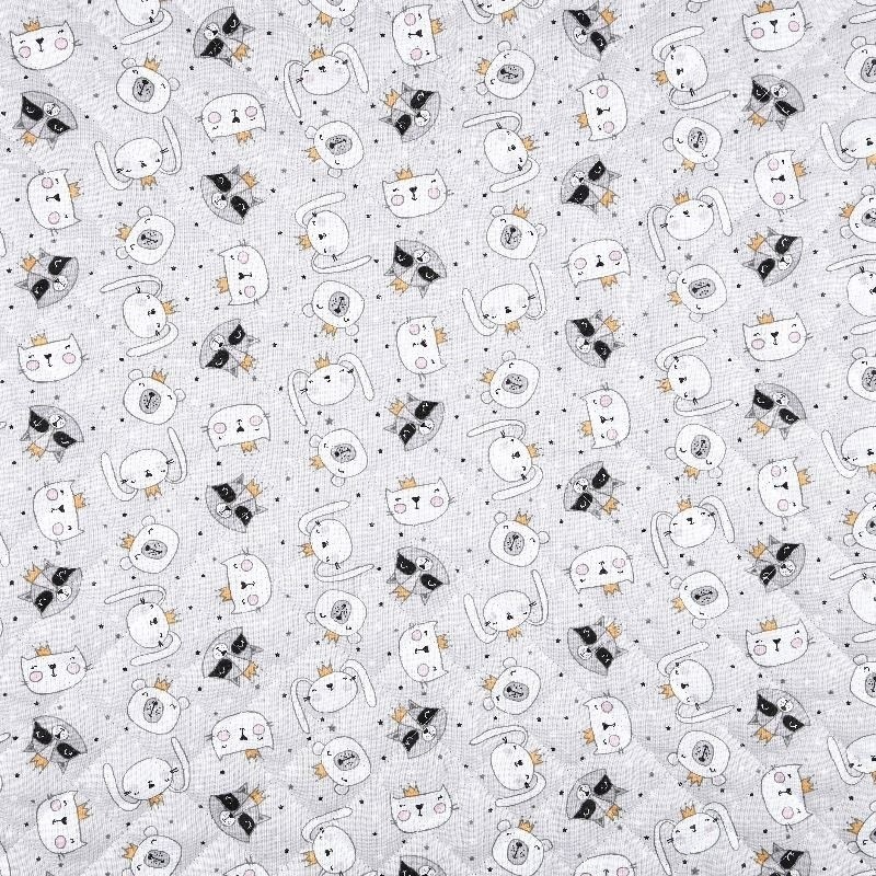 Coupon 3m Tissu Matelassé Royaume Roi Gris