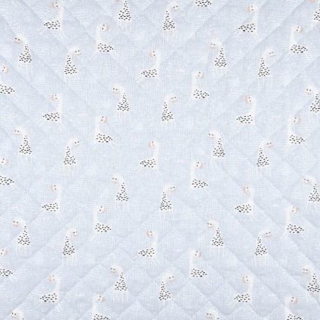 Coupon 3m Tissu Matelassé Girafou Starou Ciel