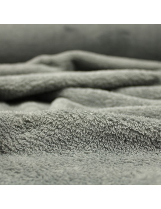 Tissu micro polaire gris