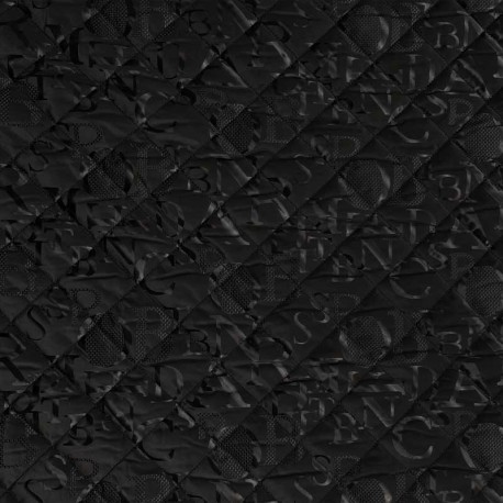 Coupon 3m Tissu Polyester Embosse Noir 